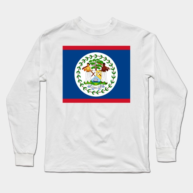 Belize flag Long Sleeve T-Shirt by flag for all